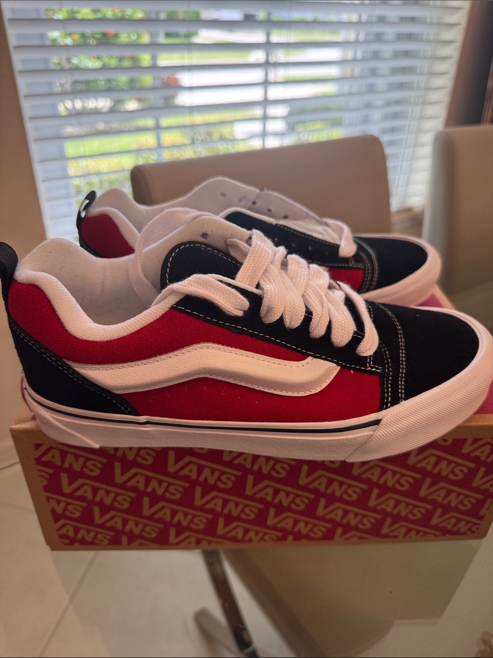 Vans Old Skool Sneakers in Red, Black & White
